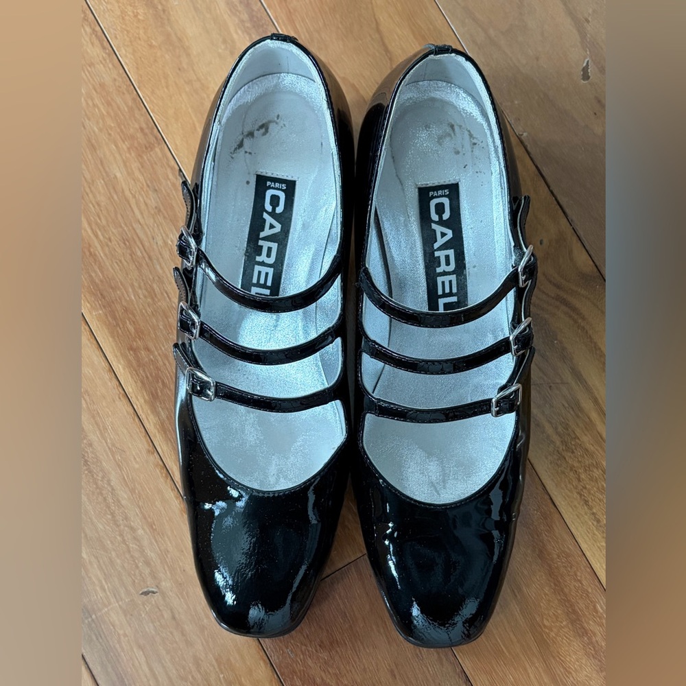 Carel Paris Black Kina size 38 Mary Jane black patent leather pumps - Picture 4 of 8